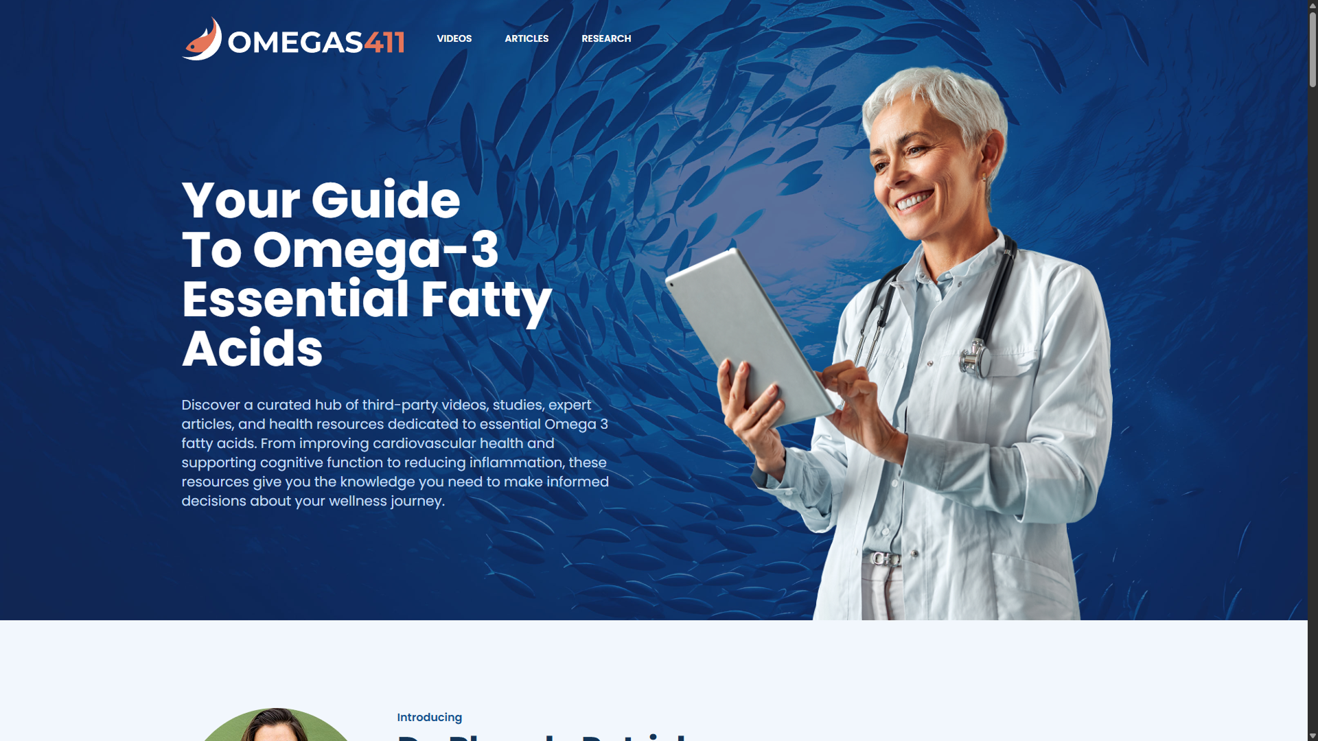 Omegas411 landing page design showcasing clean, trustworthy layout